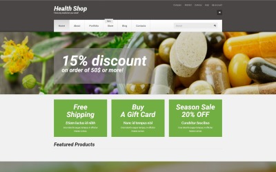 Reszponzív Health Shop WooCommerce sablon 55428