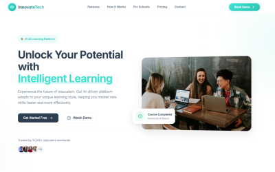 InnovateTech - HTML CSS JS адаптивний шаблон цільової сторінки