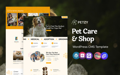 Petzy - WordPress Elementor-thema voor dierenverzorging en dierenartsen