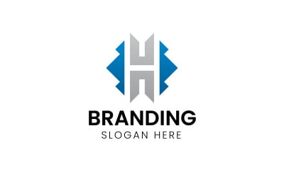Letter H modern shape company logo-1095