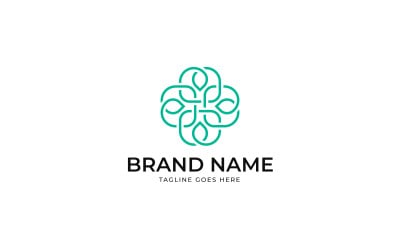 Medical Plus Leaf Logo Design Template