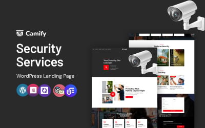 Camify - Цільова сторінка CMS для системи відеоспостереження та безпеки WordPress