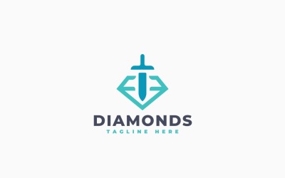 Diamond Sword Logo Template Design