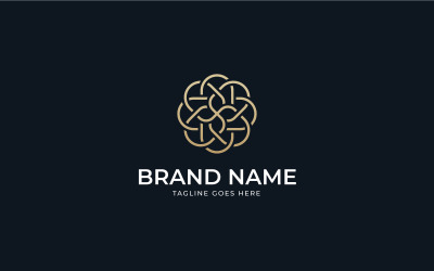Elegant flower logo design with floral line art Design Template