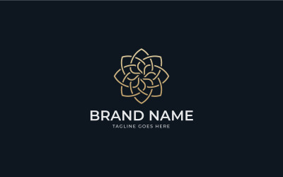 Elegant flower logo design with floral line art Design
