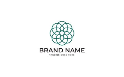 Floral logo design with Flower line art illustration template