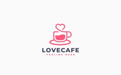 Love Cafe Creative Logo Template Design