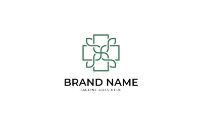Medical Plus Leaf Logo Template Design
