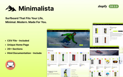 Minimalista - Surfplank &amp;amp; Sportaccessoires E-commerce Shopify 2.0-sjabloon