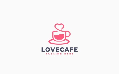 Modello di logo creativo per Love Cafe
