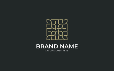 Square Floral box logo design Template