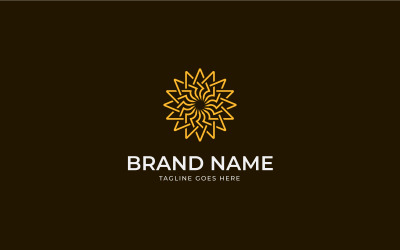 Star Clover knot line art logo design Template