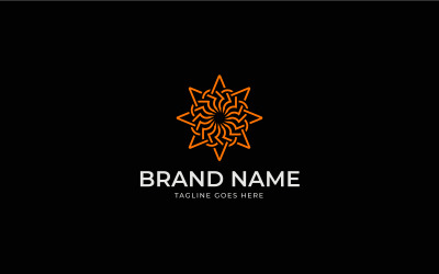 Star Clover knot line art logo design