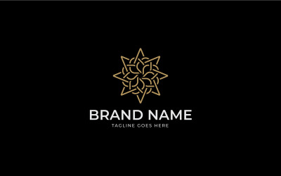 Star flower logo design template