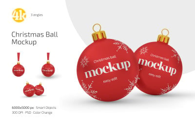 Christmas Ball Mockup PSD Template