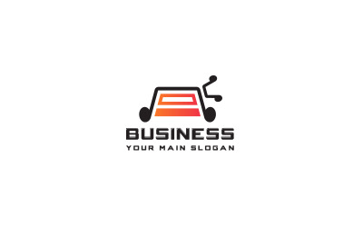 Logo with the combination of music icon and car shape