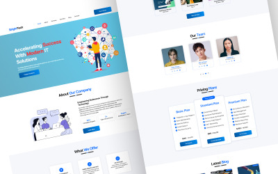 Modèle d&amp;#39;interface utilisateur de site web Figma pour Bright Tech IT Solutions