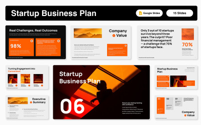 Modello di presentazione di Google Slide per il business plan di un&amp;#39;azienda in fase di avvio