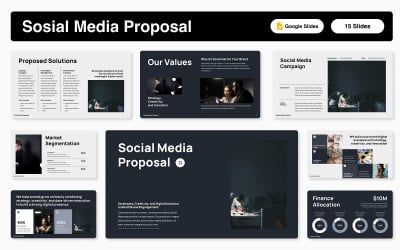 Modelo de Apresentação de Slides do Google para Proposta de Mídia Social