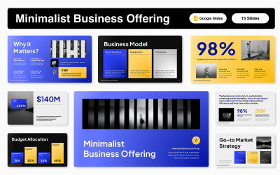 Modelo minimalista para apresentação de negócios no Google Slides