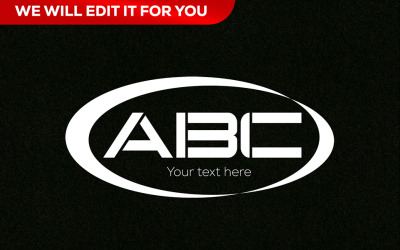 Modern Swirl Oval Shape Logo Template – Bold ABC Monogram Design