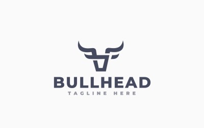 Güçlü Boğa Başı Logo Şablonu Tasarımı