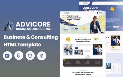 AdviCore — многостраничный HTML-шаблон для бизнеса и консалтинга