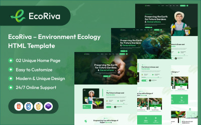 EcoRiva – Ekologická a environmentální HTML šablona