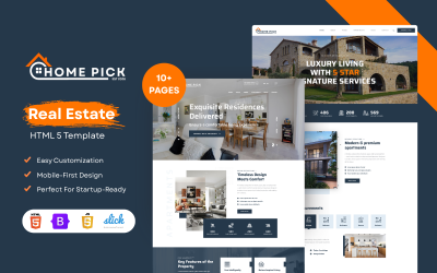 HomePick – Modello HTML5 per immobili