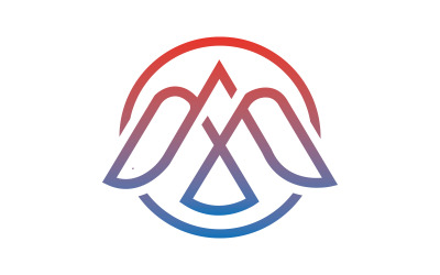 Abstract Gradient Mountain &amp;amp; Wings Logo