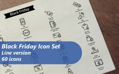 Black Friday Line Icon Set