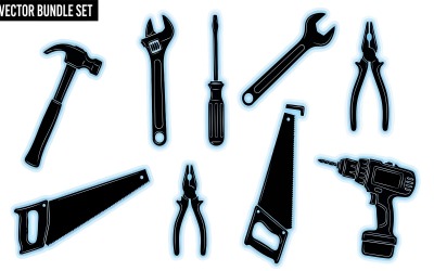Flat design digital illustration of a comprehensive set of isolated on white background