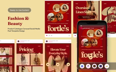 Minimal Fashion and Beauty Product Catalogue Carousel Social Media Template V1