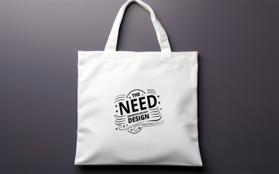 Minimal White Canvas Tote Bag Mockup on Dark Background