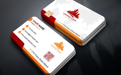 Modern Clean Minimalist Business Card Template PSD Design