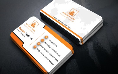 Modern Minimal Clean Professional Business Card Template PSD E-Cards