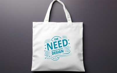 Realistic White Fabric Tote Bag Mockup for Branding, Logo Design, and Promotional Presentation