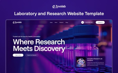Zyvolab – Modello Elementor per laboratorio e centro di ricerca