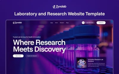 Zyvolab – Шаблон Elementor для лабораторного и исследовательского центра