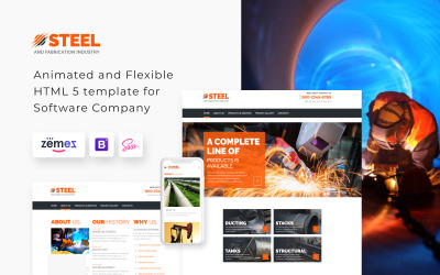 Aço - Modelo de site da indústria de fabricação de metal