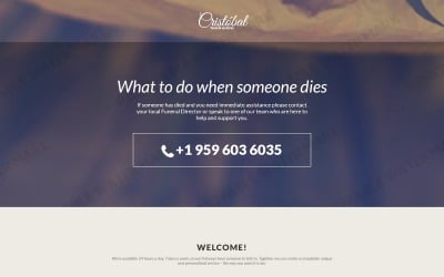 Modèle de page de destination réactive pour les services funéraires