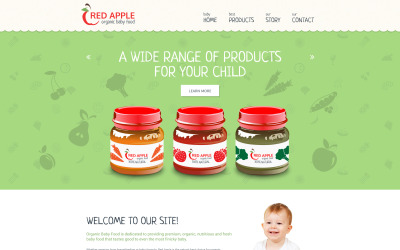 Modèle de site Web Apple rouge