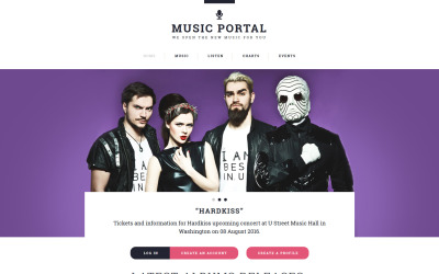 Modèle Web adaptatif pour site de portail de musique #55566