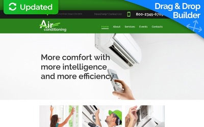 Plantilla Moto CMS 3 Responsive para Sitio de Aire acondicionado #55536