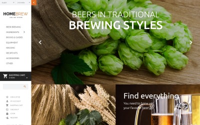 Responsieve OpenCart-sjabloon voor brouwerijen