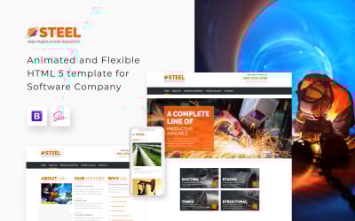 Responsive Steel - Metal Fabrication Industry Website Template Web Sitesi #55571