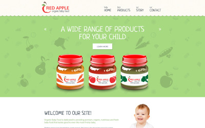 Reszponzív Red Apple Weboldal sablon 55569