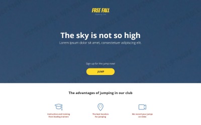 Skydiving Duyarlı İniş Sayfası Şablonu