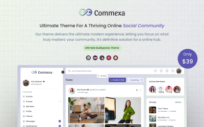 Commexa — найкраща тема BuddyPress для створення соціальних мереж та спільнот
