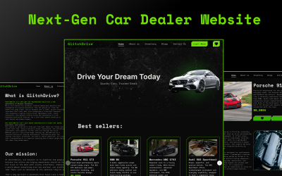 GlitchDrive – Šablona webových stránek pro prodejce automobilů